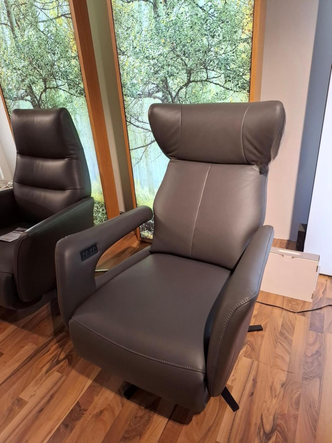 Global - Relaxsessel Global Trona M Leder WM Antraciet Anthrazit Kreuzfuß Schwarz - 5