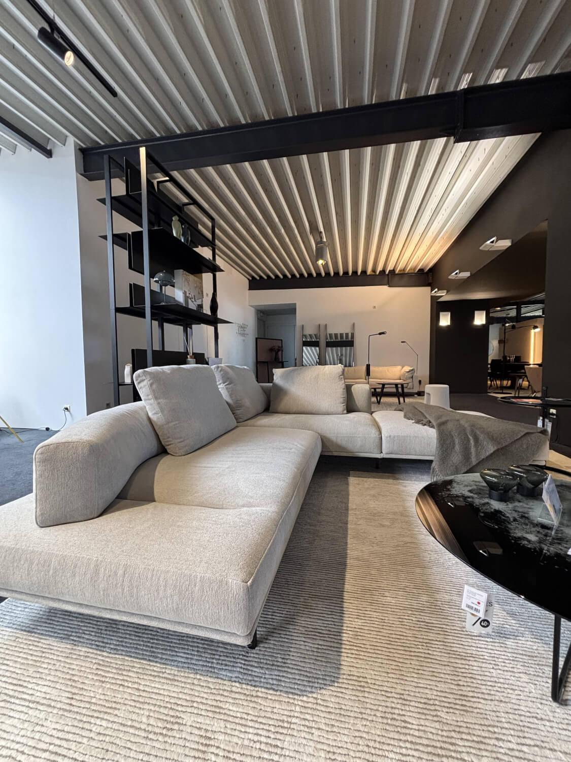 Knoll International - Ecksofa Matic Stoff Hyle Ice Hellgrau Gestell Aluminium Charcoal Anthrazit - 6