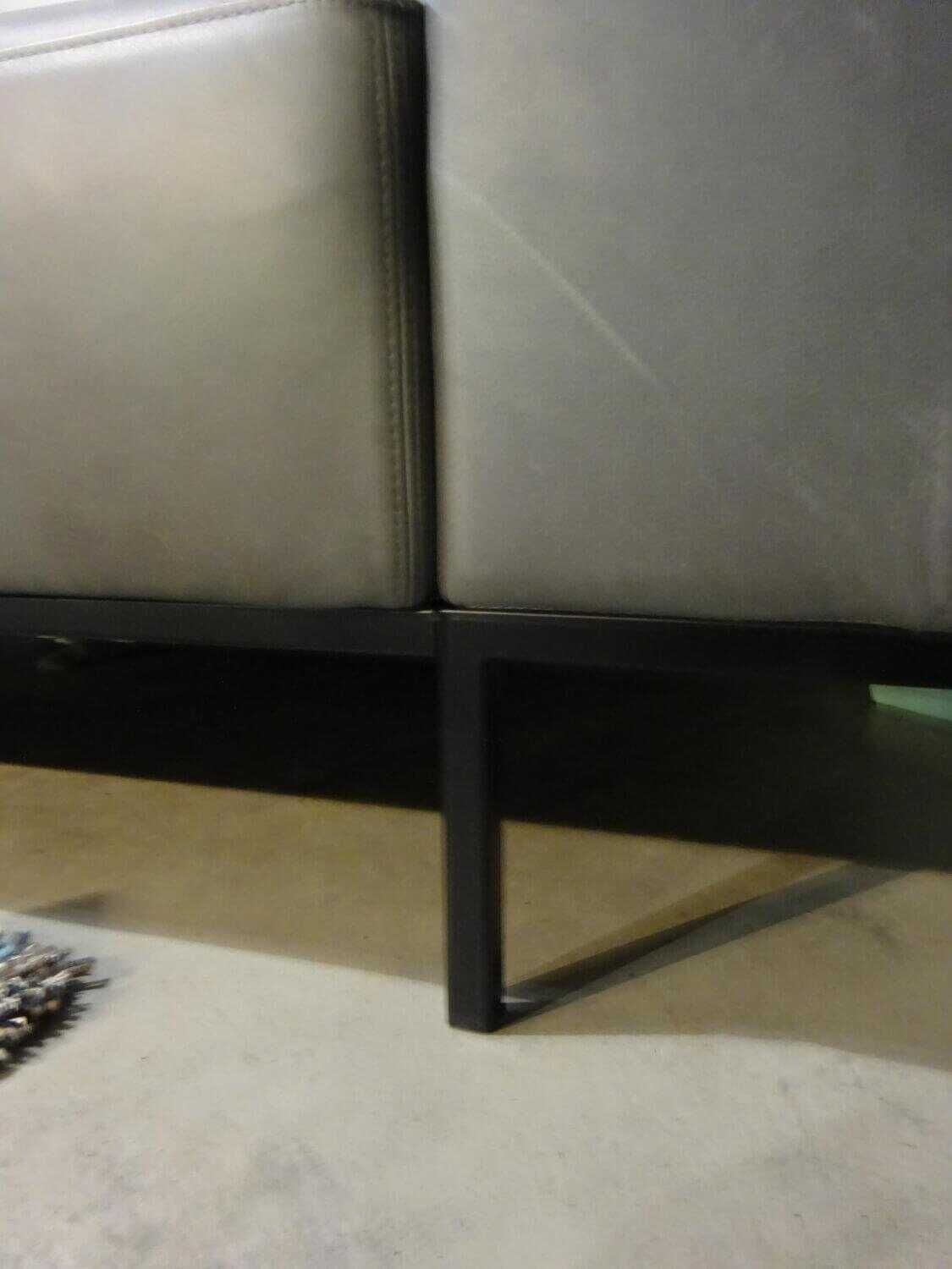 Brühl - Sofa Airy Leder 56 Lama 95 Grau mit Hocker und Kissen - 5
