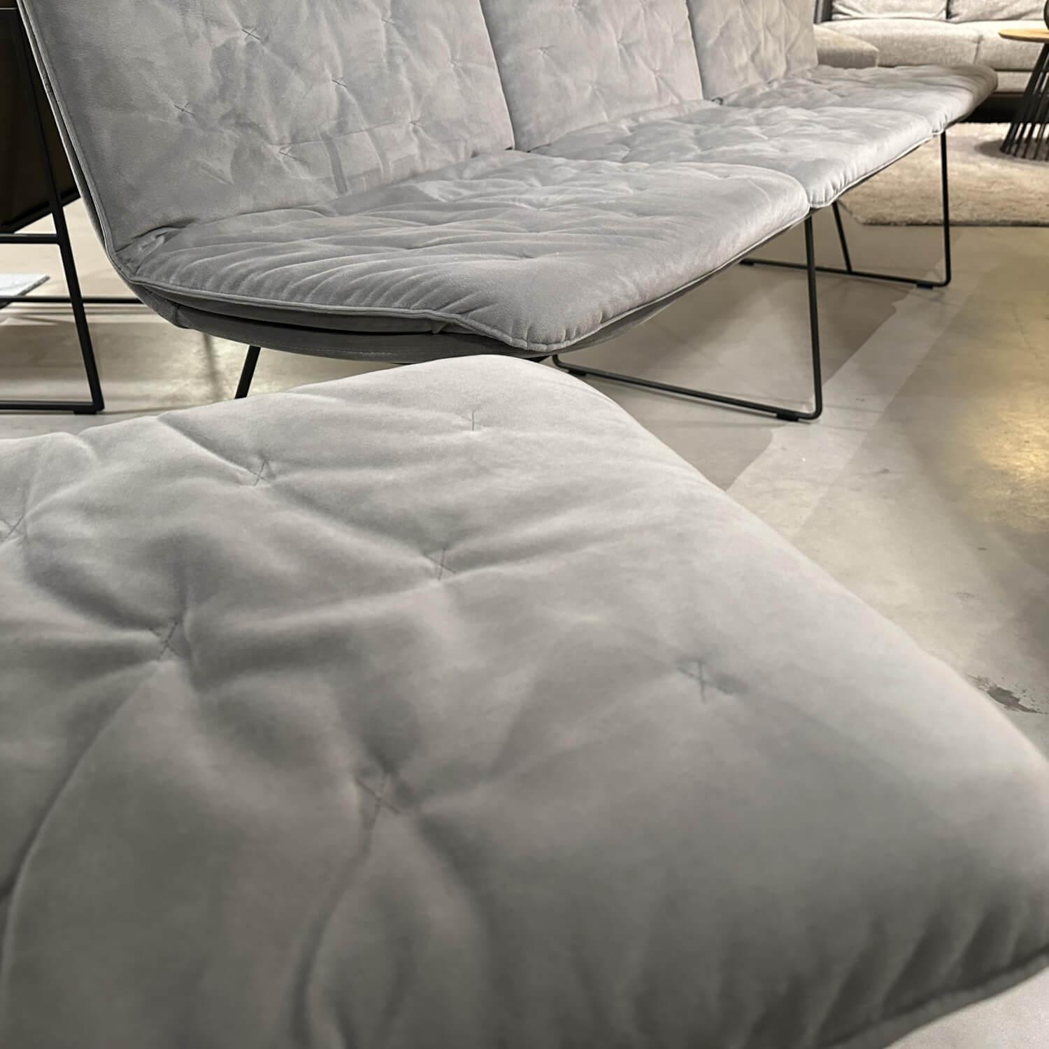 KFF - Sitzgruppe Arva Stitch Stoff Seven Dolphine 180 Grau Gestell Metall Anthrazit - 7