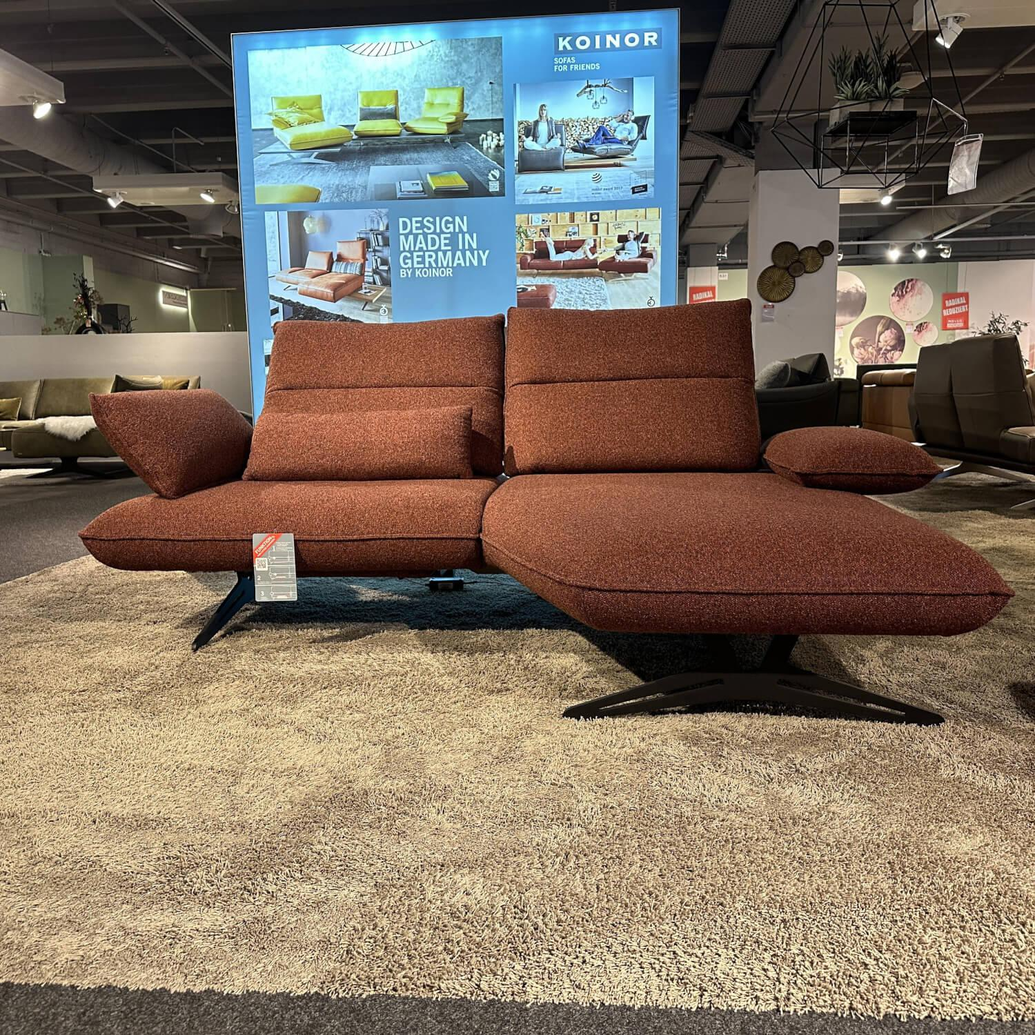 Koinor - Ecksofa Caio Stoff 16 Luando 39 Rot Metallkufe Schwarz Matt Mit Funktionsrücken Und Sitztiefenverstellung - 4