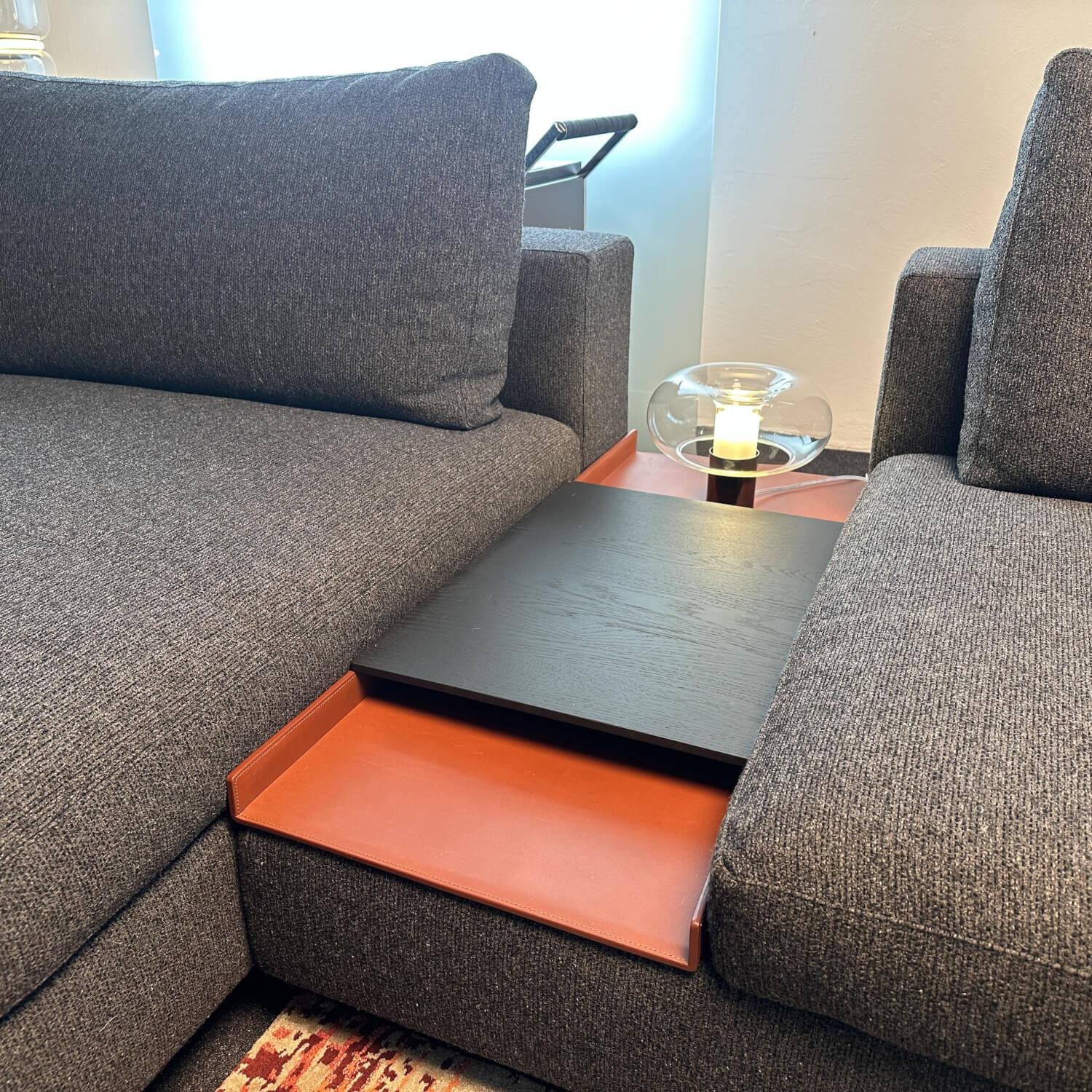 Walter Knoll - Ecksofa Living Landscape Stoff Kvadrat Savanna 0192 Schwarz Sockel Buche Schwarz Lackiert Mit Kunststoffgleitern - 7