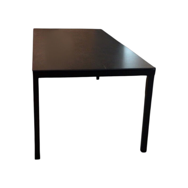 Willisau - Esstisch Prato Platte Keramik Dekton Laos Grau Gestell Aluminium Schwarz Gebürstet Mit Auszug - 1