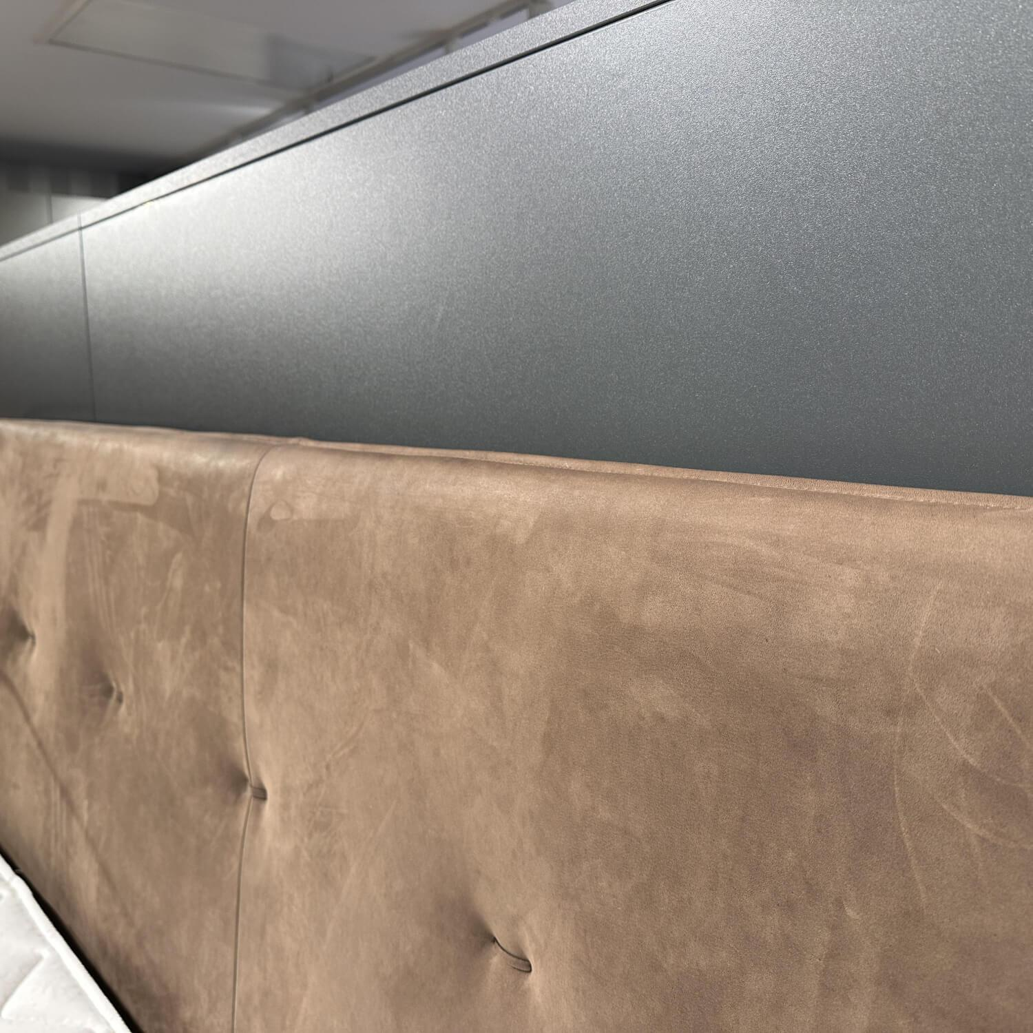 Team 7 - Bett Float L7 Kopfteil Naturleder 77720 Umbra Braun Gestell Eiche Weißöl Inklusive Matratzen Und Topper - 2