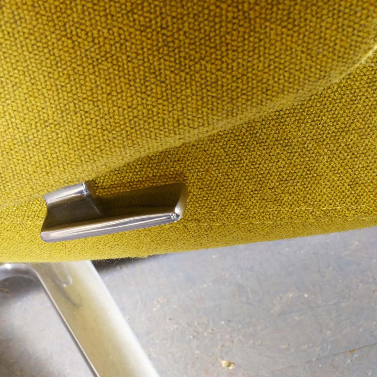 Sessel Repos Und Hocker Panchina Bezug Dumet Gelb Melange Aluminium Gestell Poliert Füße Mit Filzgleitern