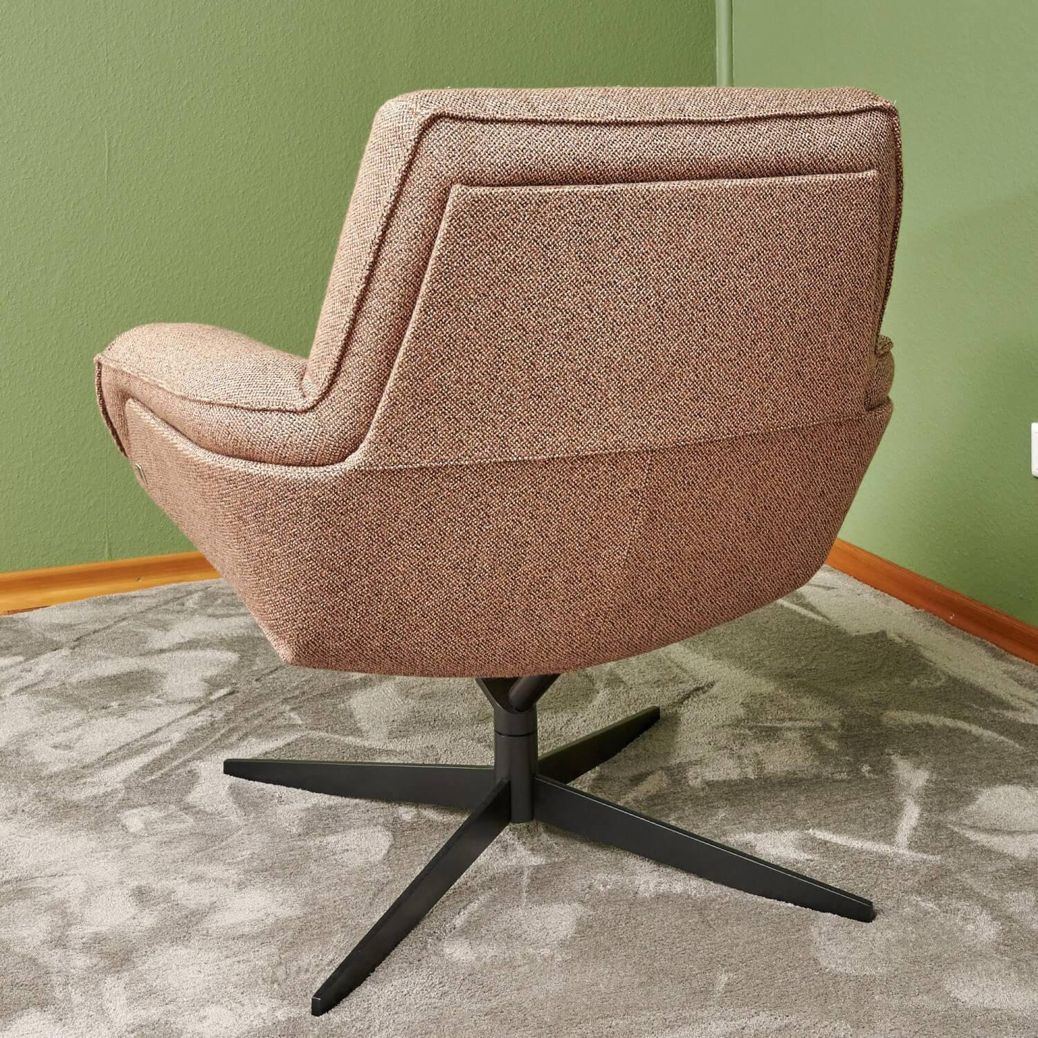 Bielefelder Werkstätten - Sessel Daron Niedrig Stoff Bonsai Reboot CH 2955 068 Braun Rot Kreuzfuß Schwarz Matt Mit Hocker - 10