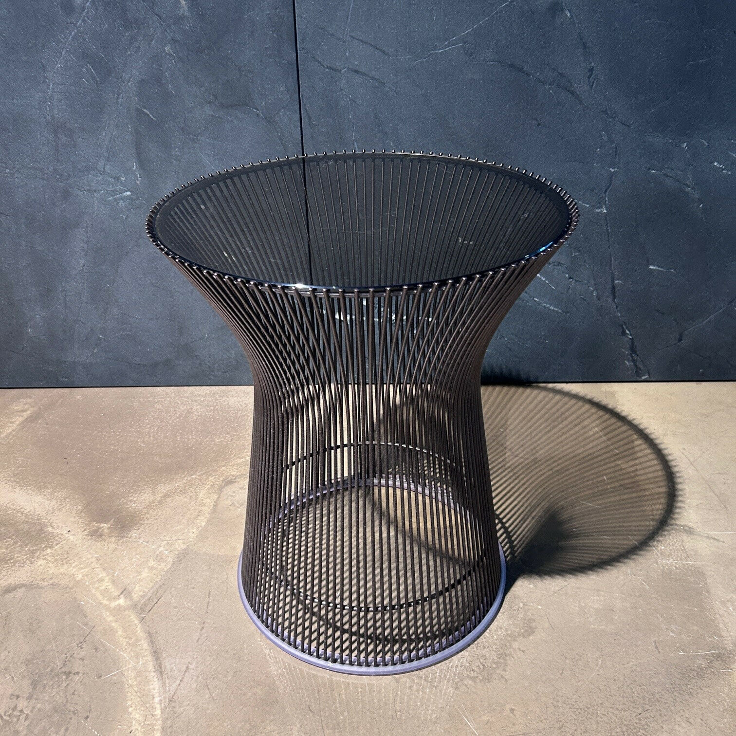 Knoll International - 2er Set Stuhl Platner Stoff Eva 170 Petrolblau Gestell Bronze Metallic Inklusive Beistelltisch - 5