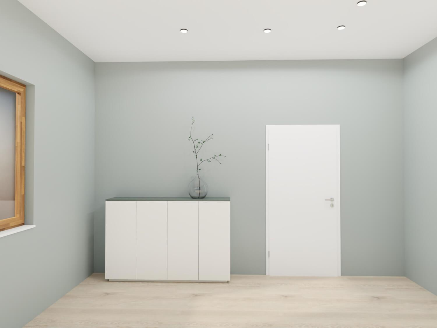 Interlübke - Sideboard Tavi Lack Schneeweiß M03 Abdeckplatte Lack Laguna M80 Grau - 3