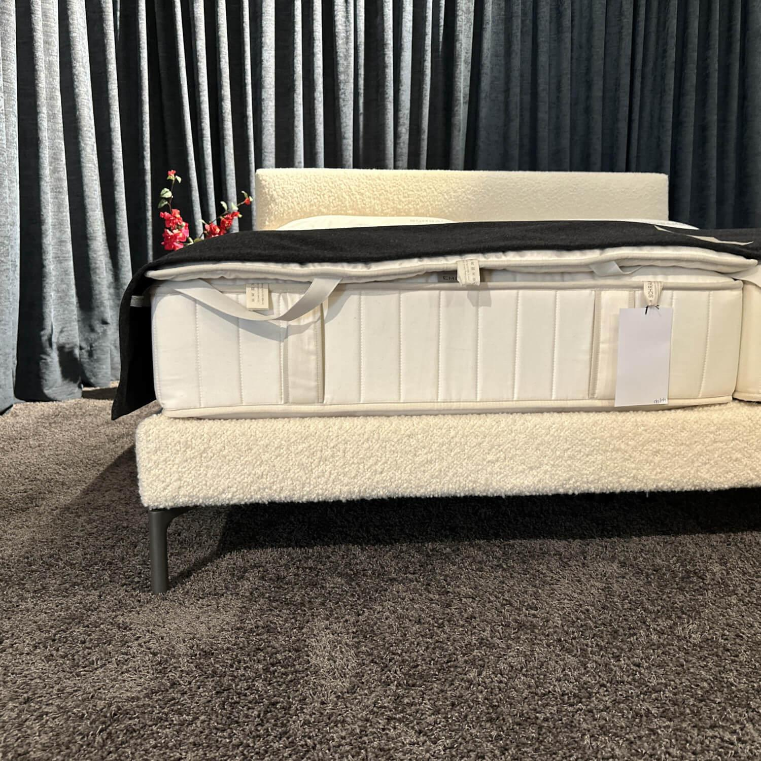 Schramm - Bett Cleo Origins Complete Stoff 4 Andy 2980 White Weiß Füße Metall Mit 2 Matratzen - 6