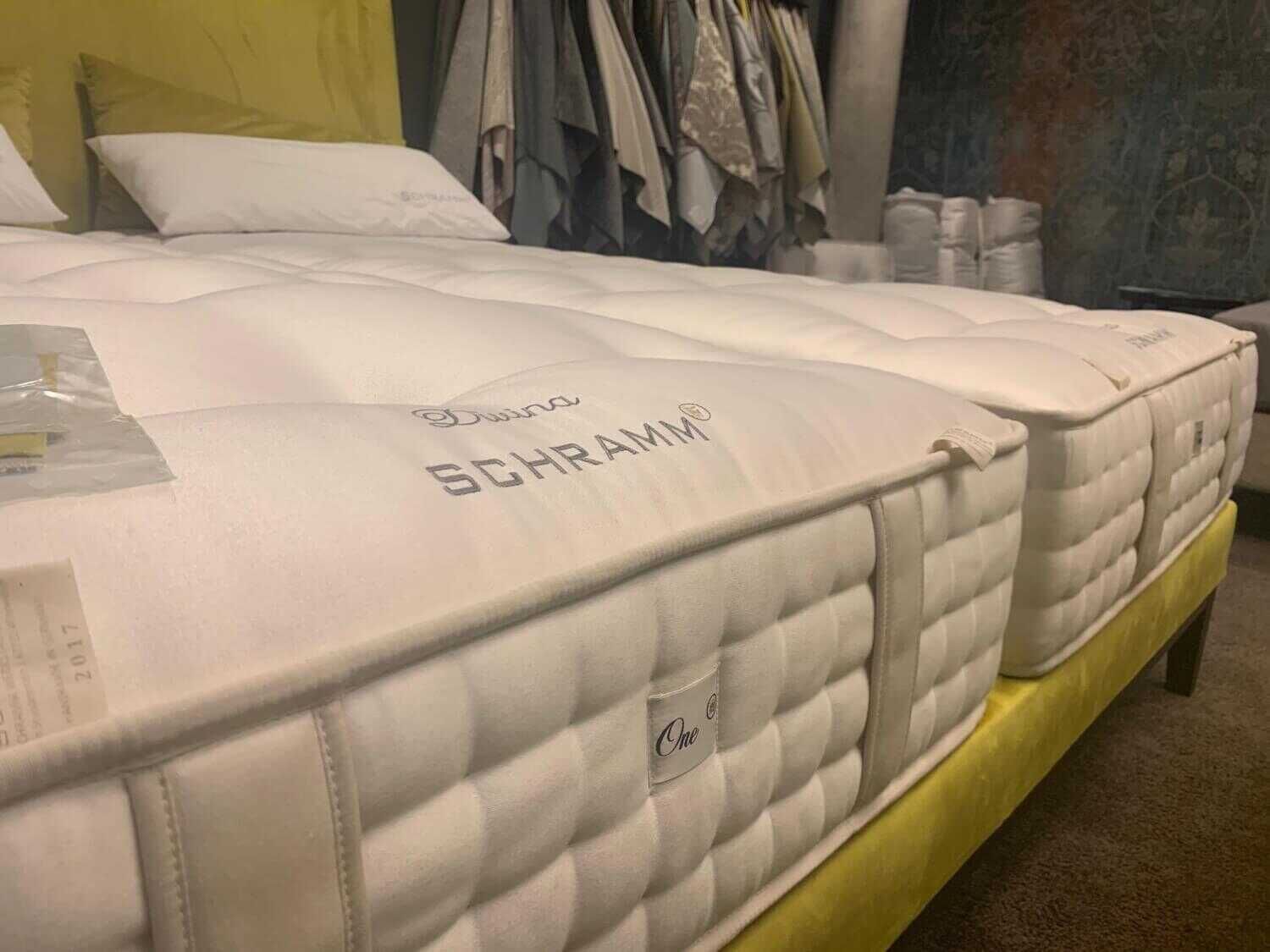 Schramm - Boxspringbett Basis Zara-2B Stoff Ella-1590 Pomelo Gelb mit Matratzen und Bank - 4