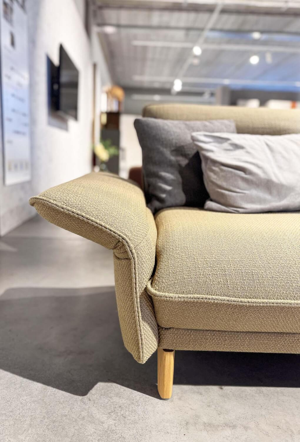 Hülsta - Ecksofa hs.430 Stoff 024-22 Grau Beige ohne Dekokissen - 7