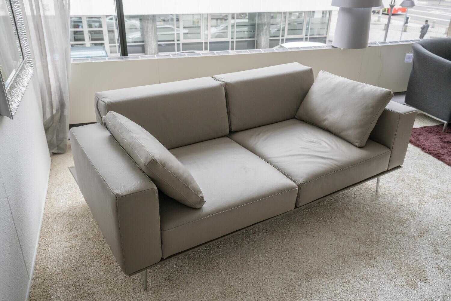 Franz Fertig - Schlafsofa Milan in Leder Grau braun - 5