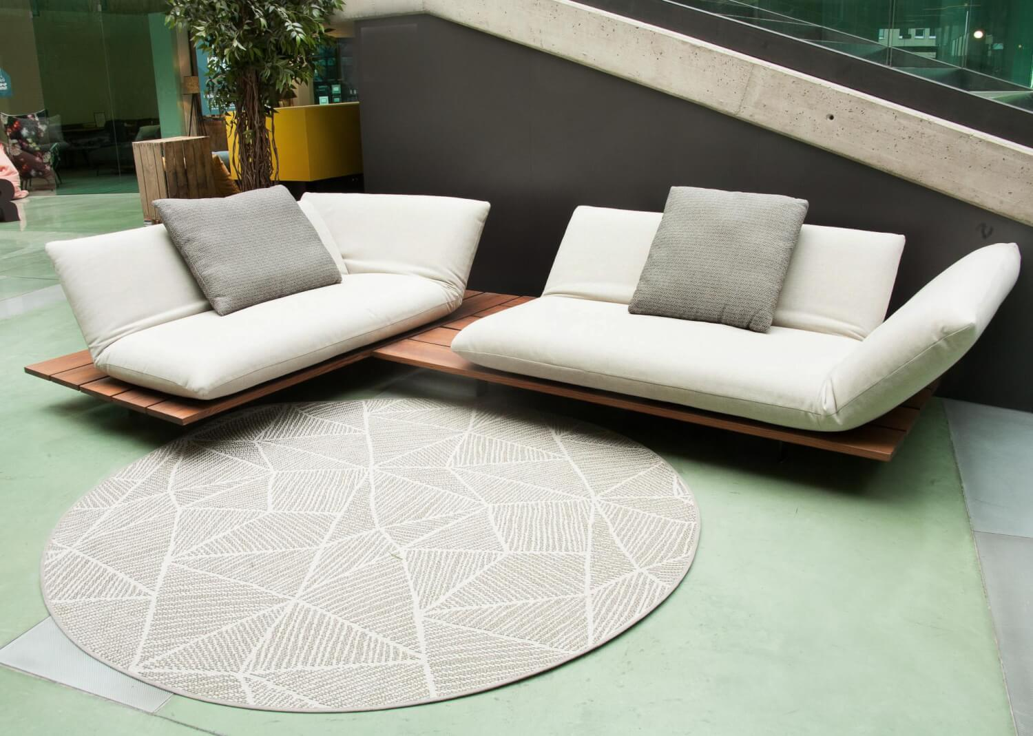 Bullfrog - Outdoorsofa Akito 1047 Bezug Stoff 1288/29 Linen Sand Mit Klapprücken Und Klapparmteil - 2