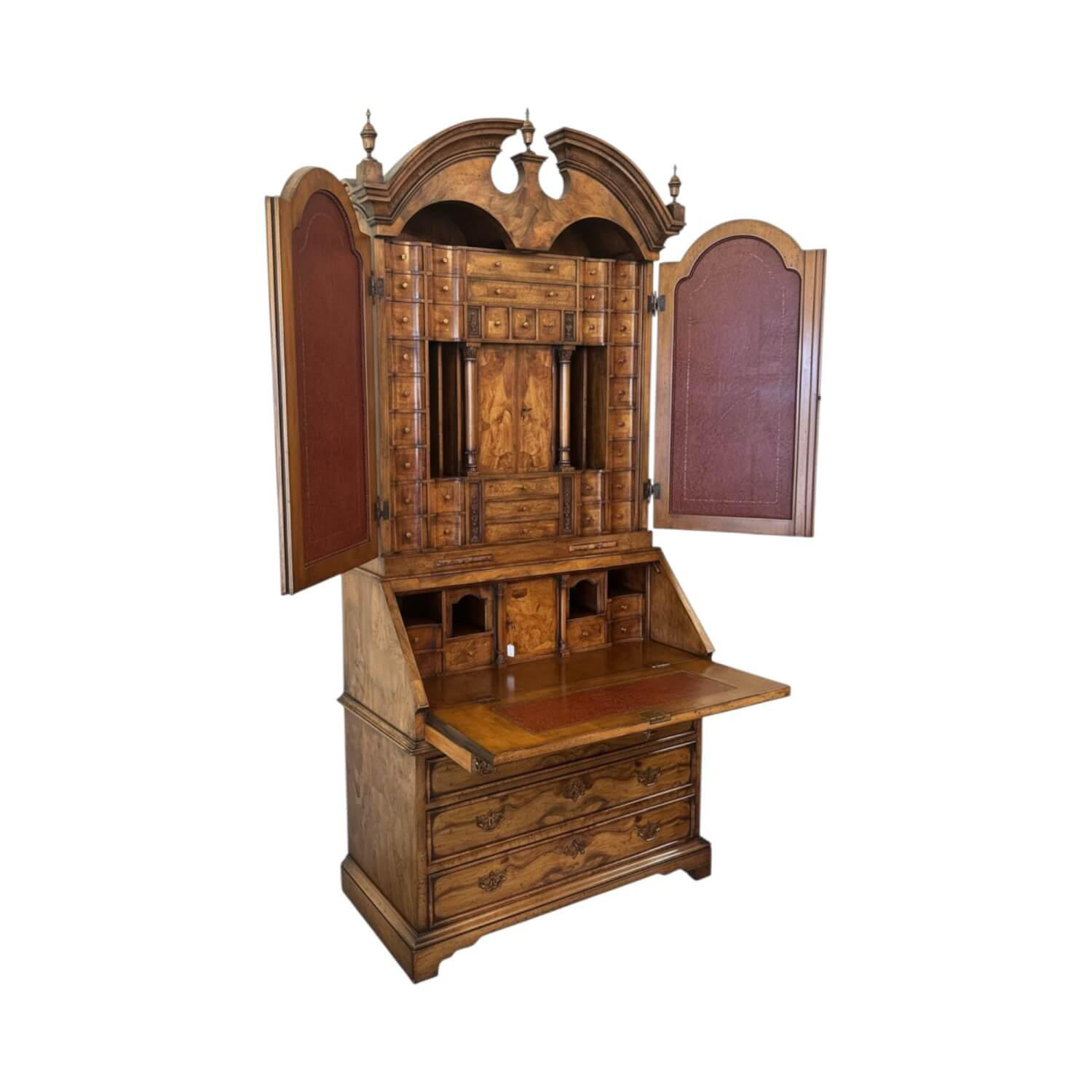 Colombo Style - Sekretär Nussbaum Wurzel Massiv Mit Ledereinlagen - 1