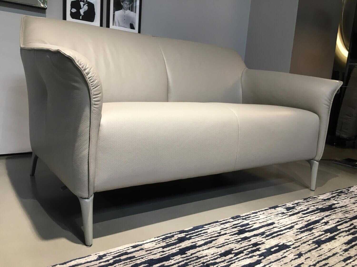 Leolux - Sofa Mayon Zweisitzer. Leder Senso 1290 Mist Beige Füße Lackiert - 6