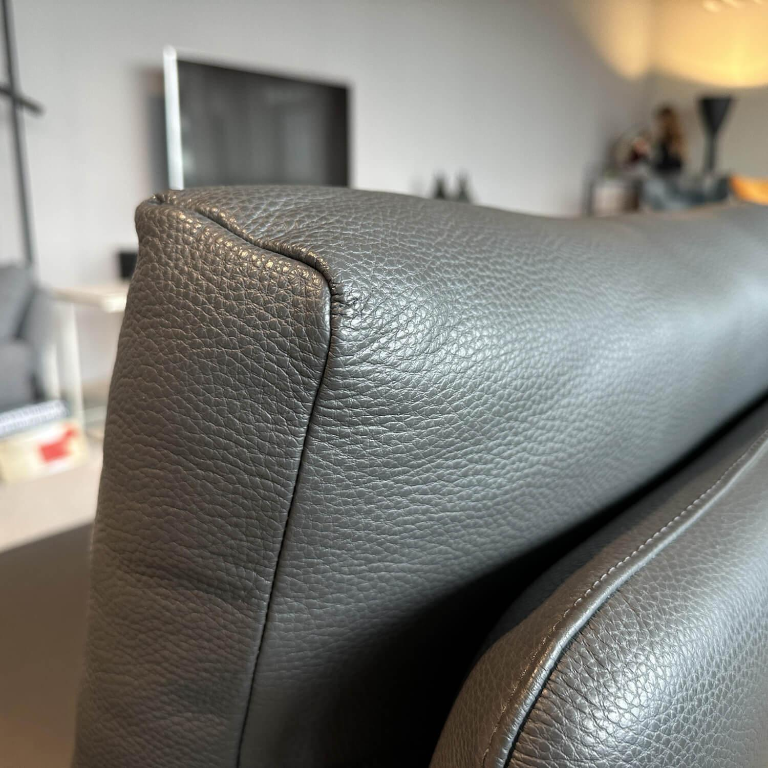 Leolux - Sessel Enna Leder Senso 3906 Ombra Grau Gestell Epoxy Granite Matt Anthrazit - 6