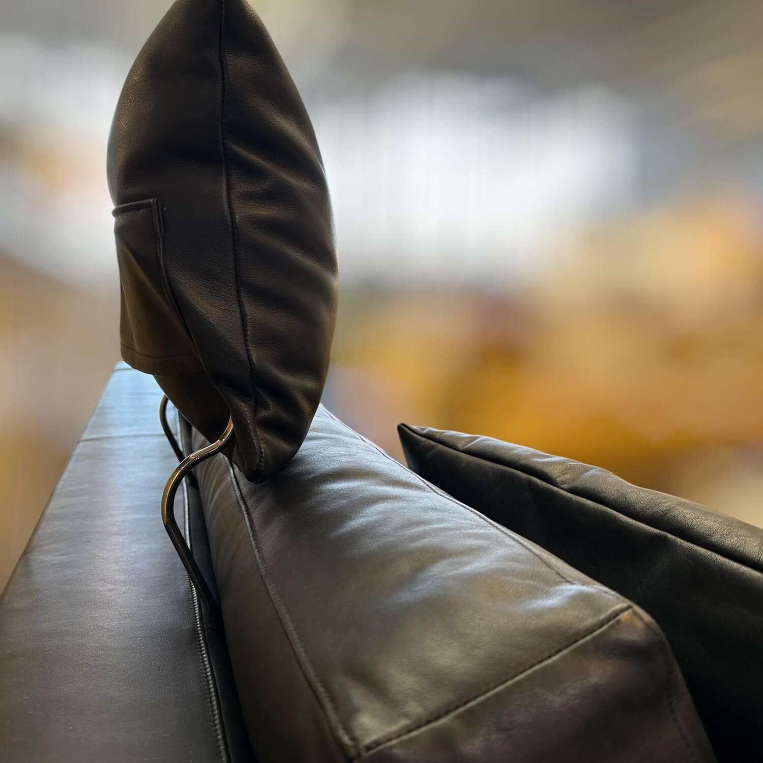 Bielefelder Werkstätten - Sofa Inspiration Leder Provence Schwarz Fuß Holz - 3