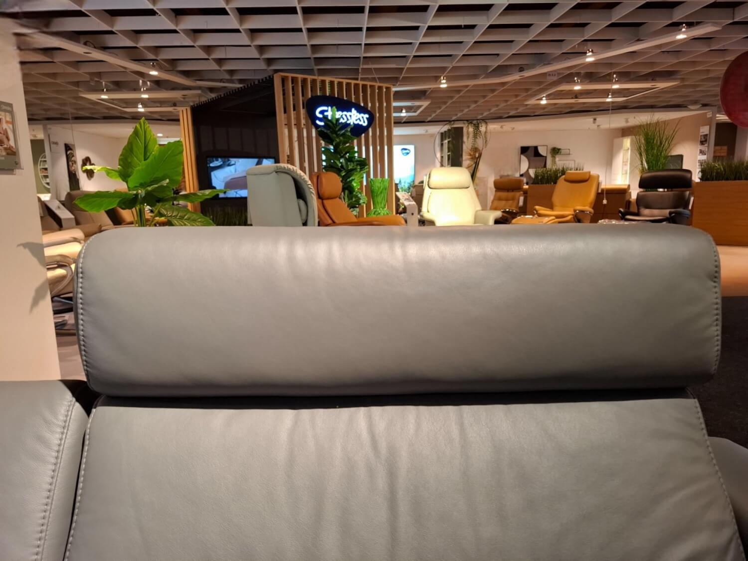 Stressless - Ecksofa Stella Leder Paloma Metal Grey Grau Gestell 40 Chrome Mit Kopfstützen - 7