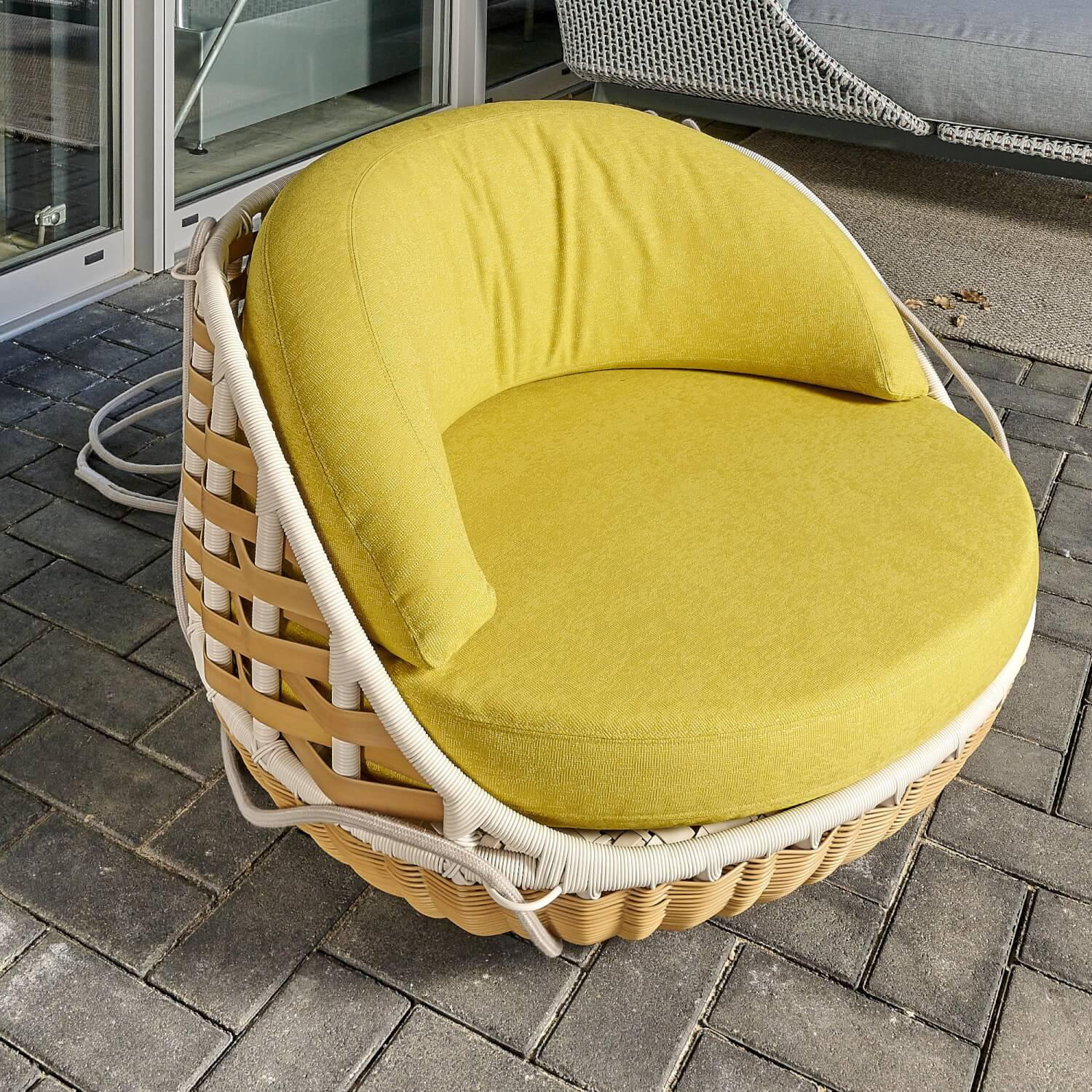 DEDON - Swingrest SwingMe Sessel Bezug Stoff Kvadrat Artrium A451 Gestell Aluminium - 6