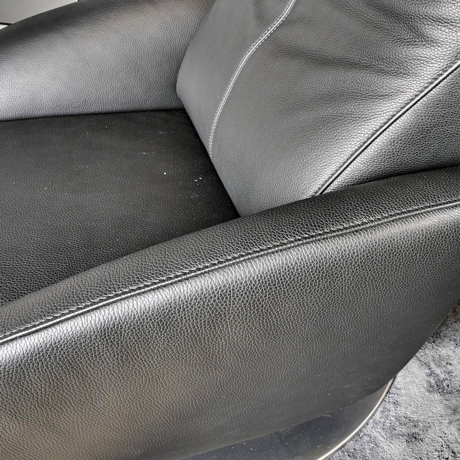 FSM - Relaxsessel Mate Mit Motorischer Verstellung Bezug Leder Living Black Drehteller Perlglanz - 14