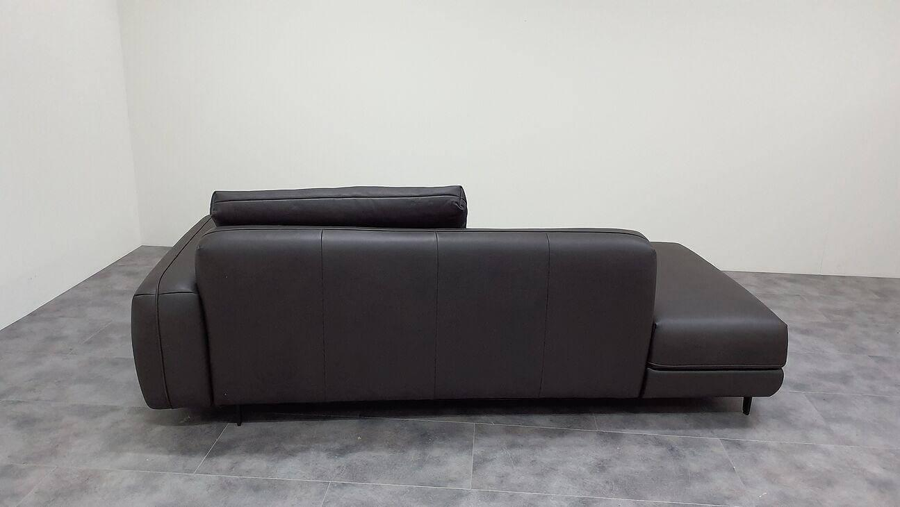 Ambiente - Sofa 1456 Leder Mariposa Onyx Schwarz Füße Metall Anthrazit - 6