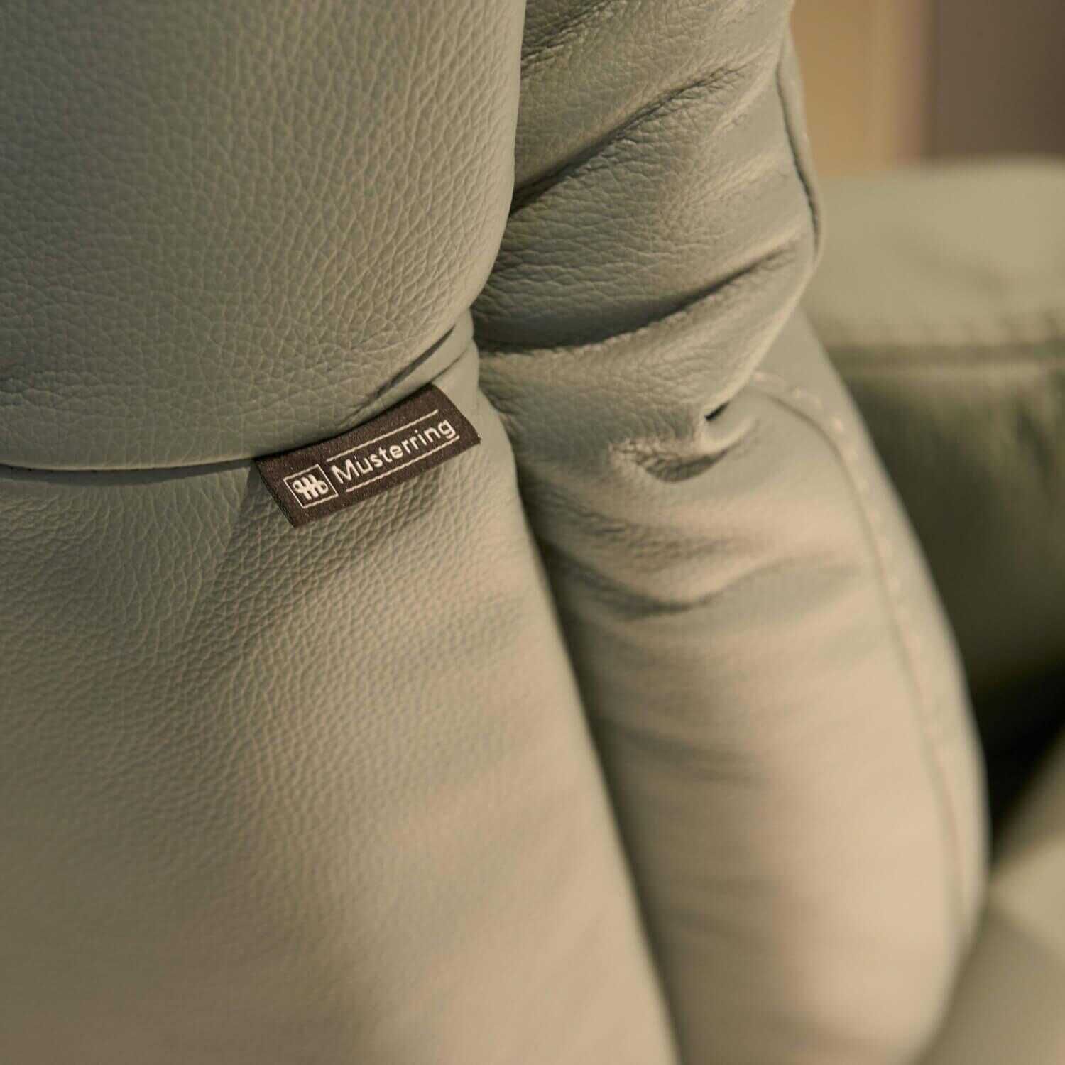 Sessel MR9150 Leder Grau Grün mit Verstellfunktion