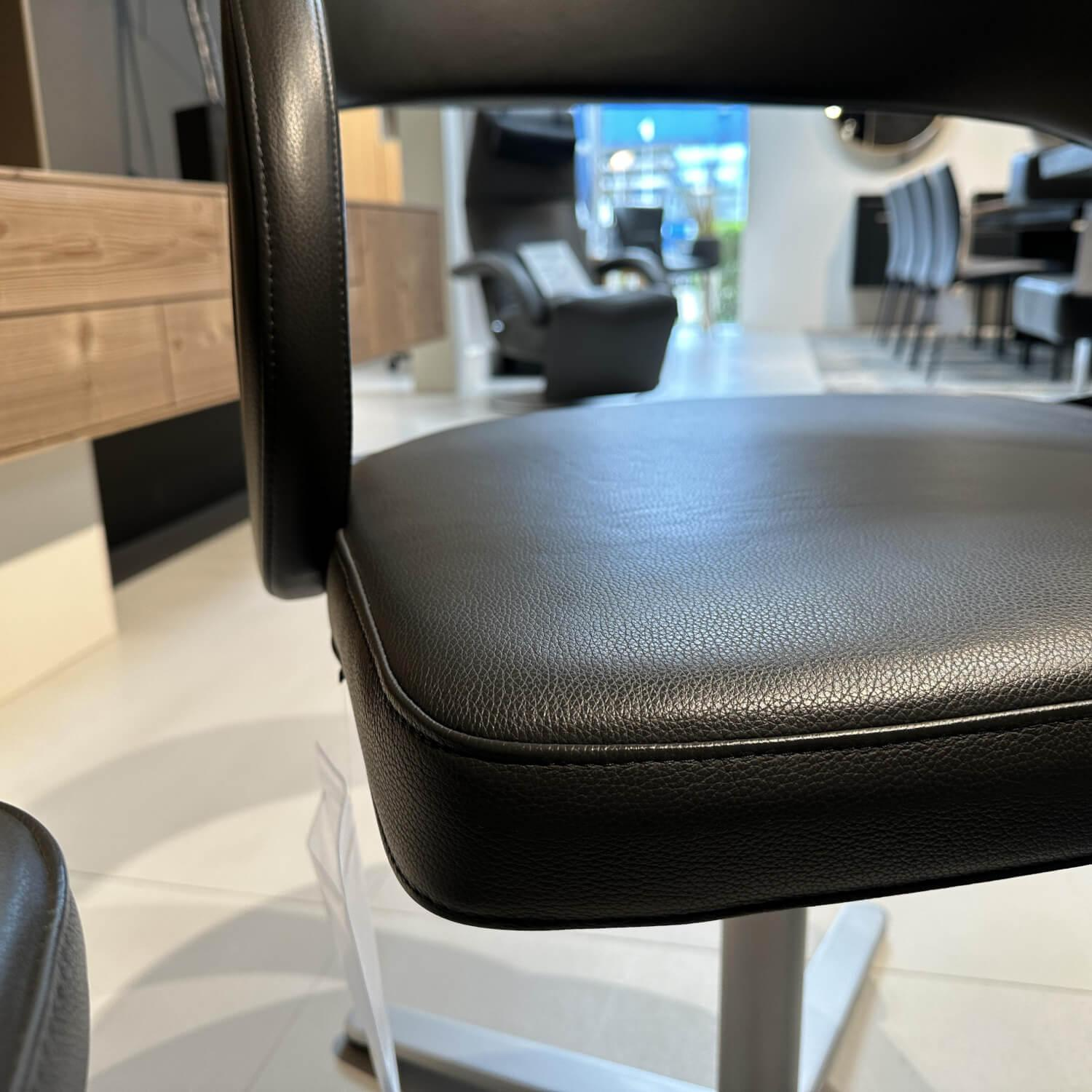 Team 7 - 2er Set Stuhl Girado Leder Origon Anthrazit Aluminium Fußkreuz Matt - 7