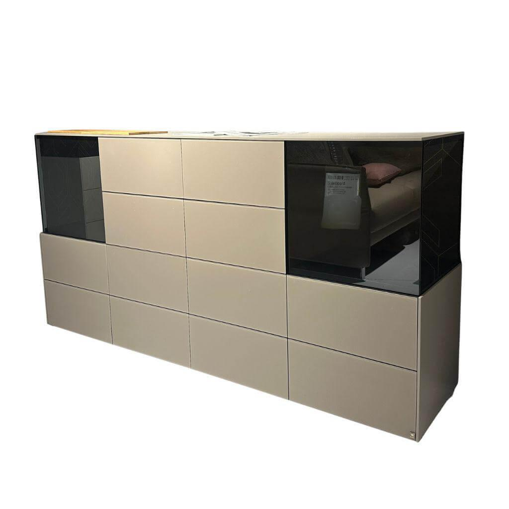 Musterring - Sideboard Q-Media 2.0 Lack Fango Grau Glas Matt Fango Mit Beleuchtung - 1