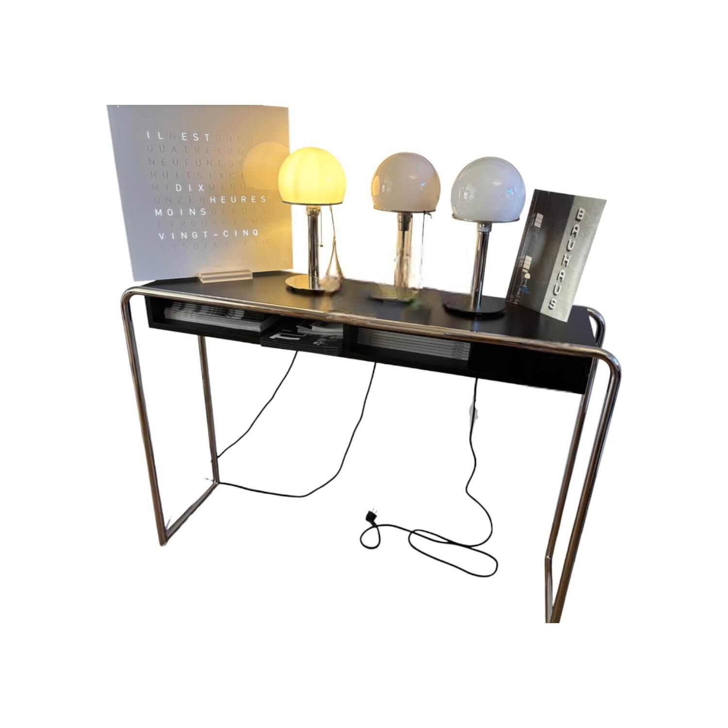 Thonet - Konsolentisch B 108 Holzkorpus RAL 9005 Lackiert Schwarz Gestell Stahlrohr Verchromt - 1