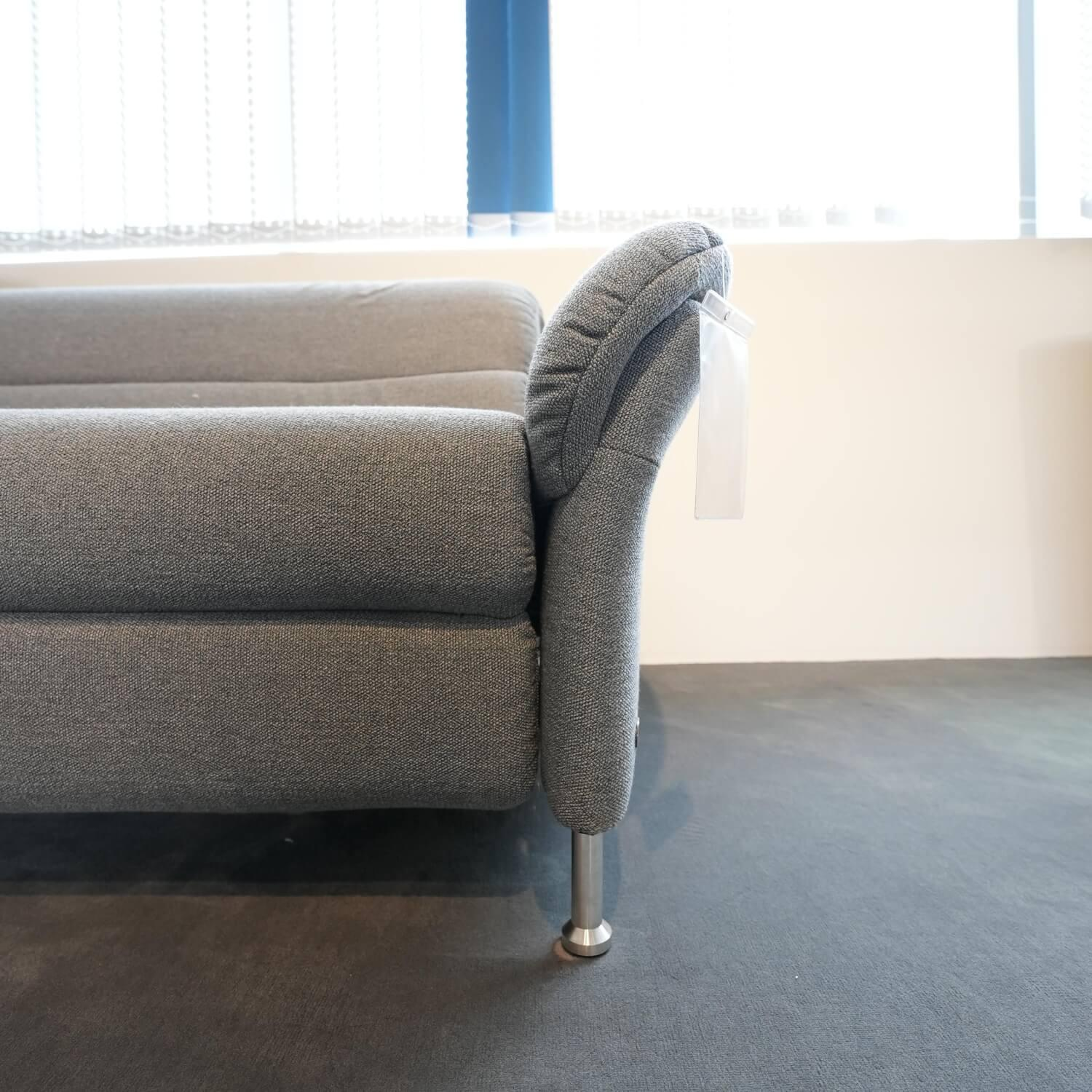 himolla - Ecksofa 1924 Stoff 24 Q2 Fashio Magma Grau Fuß Edelstahloptik - 9