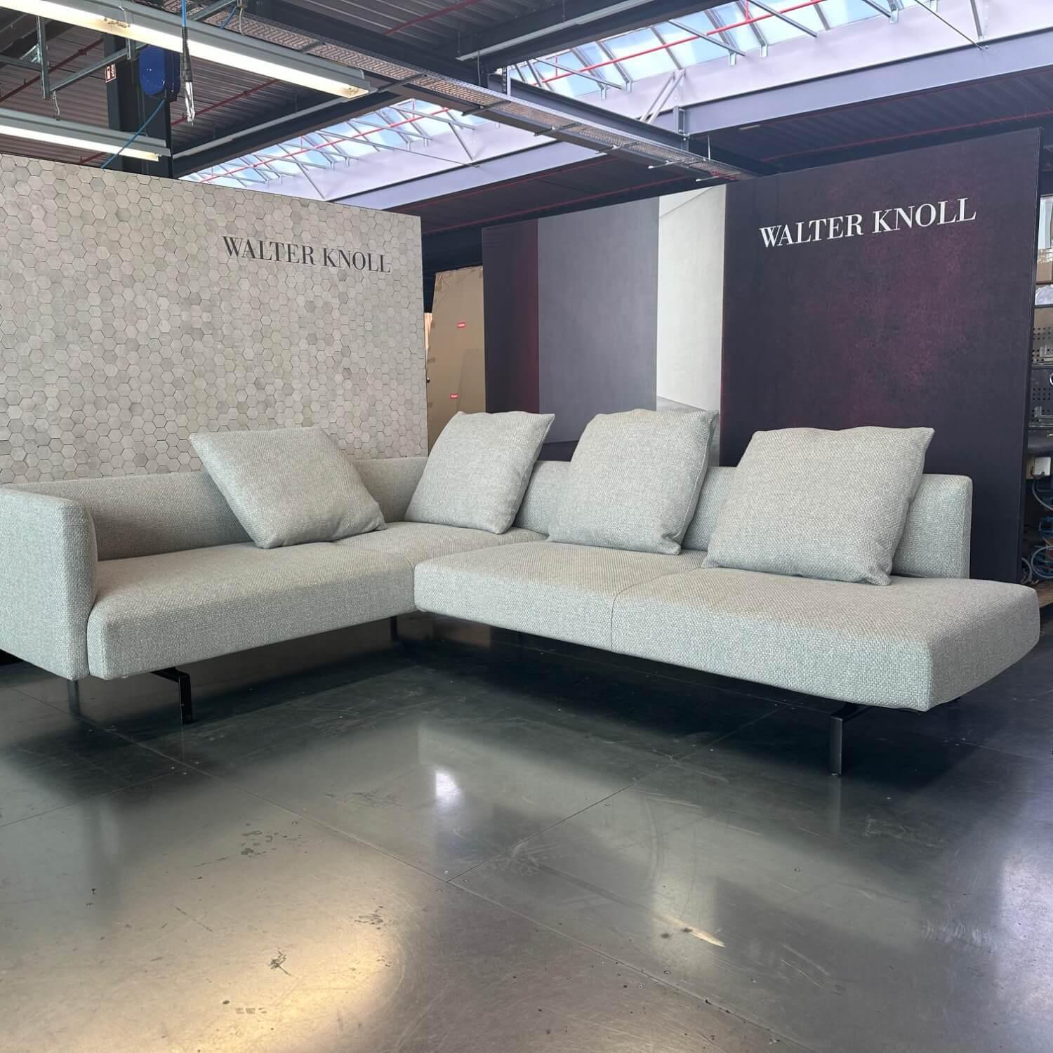 Walter Knoll - Ecksofa Muud Stoff Carré 7823 Moonlight Creme Kufen Metall Matt Schwarz Pulverbeschichtet Mit Filzgleitern - 2