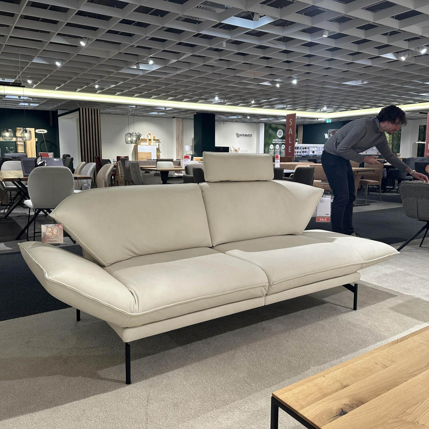 himolla - Sofa 2,5-Sitzer 1478 Leder Soft-N Yeti 63 Metallfuß Anthrazit Mit Drehsitz - 9