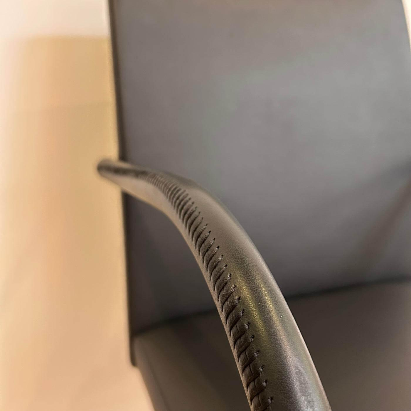 Walter Knoll - Freischwinger George 1572 Leder Congress 251 Black Schwarz Gestell Rundrohrstahl Hochglanz Verchromt - 8