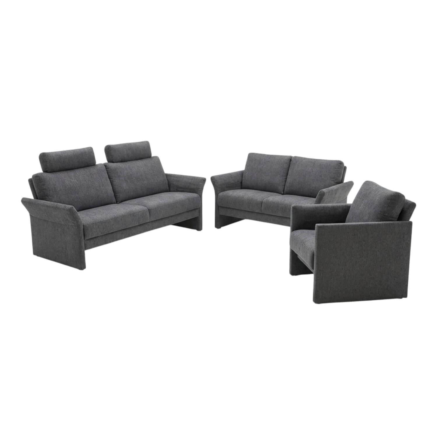 Erpo - Sofagruppe ER175 Varese Stoff Nora 5063 81 Grau Inklusive Sessel Und Hocker - 1