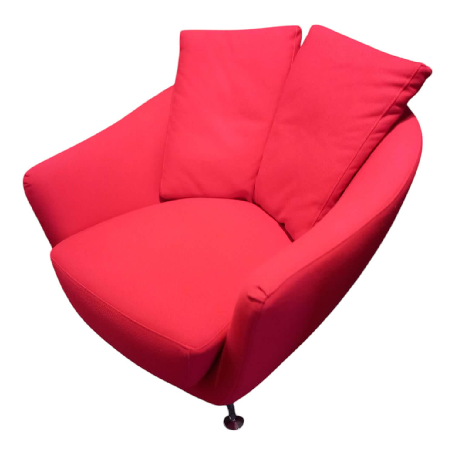 Kappa Salotti - Sessel Coco Stoff 4797 Rot Füße Chrom - 1