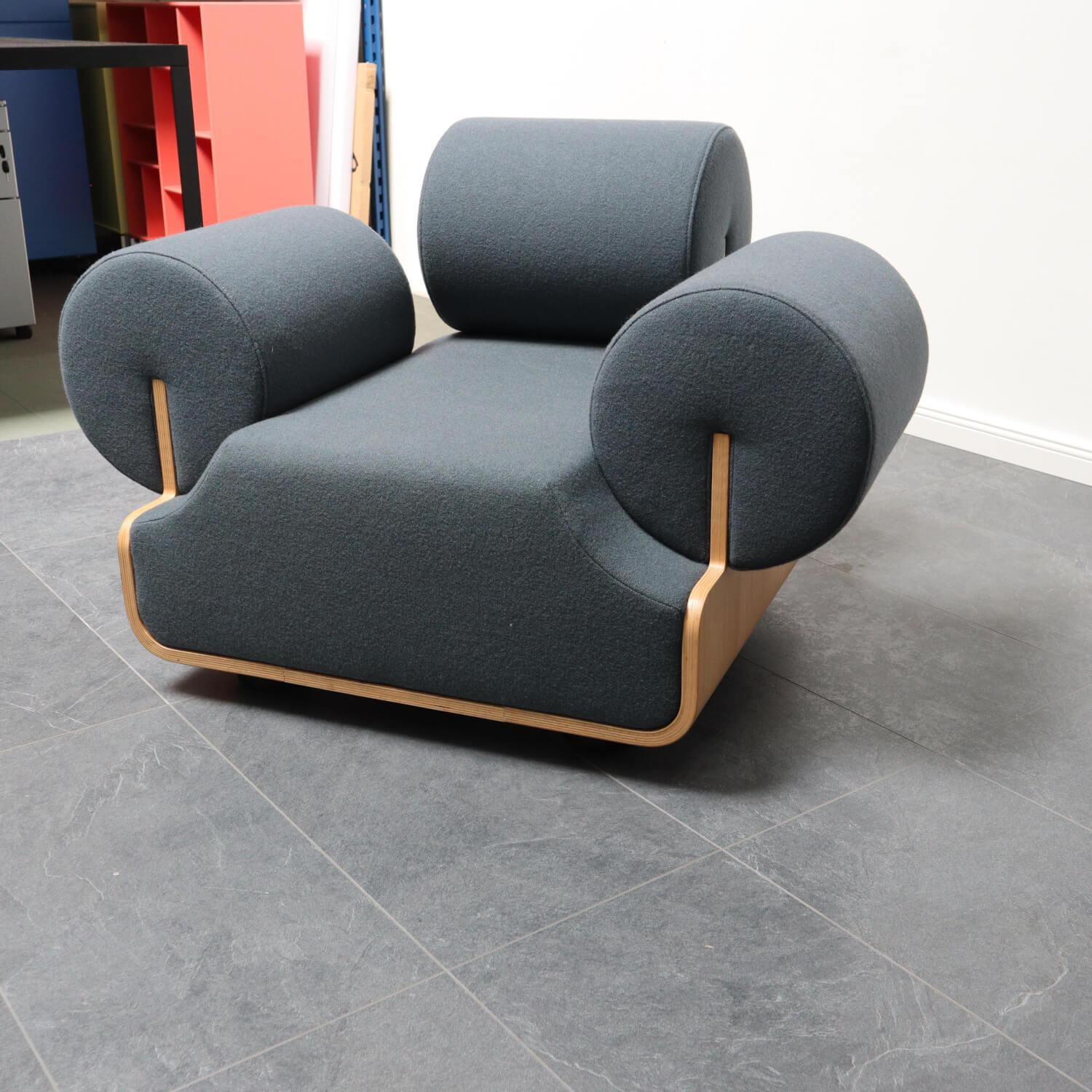 Spektrum - Sessel MVPHE Bezug Stoff Kvadrat Tonus 4 615 Anthrazit Gestell Buche Furniert - 4