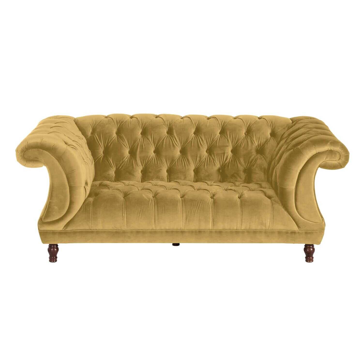 Max Winzer - 2-Sitzer Sofa Ivette Samtvelours Mais Füße Buche Nussbaum Dunkel - 4