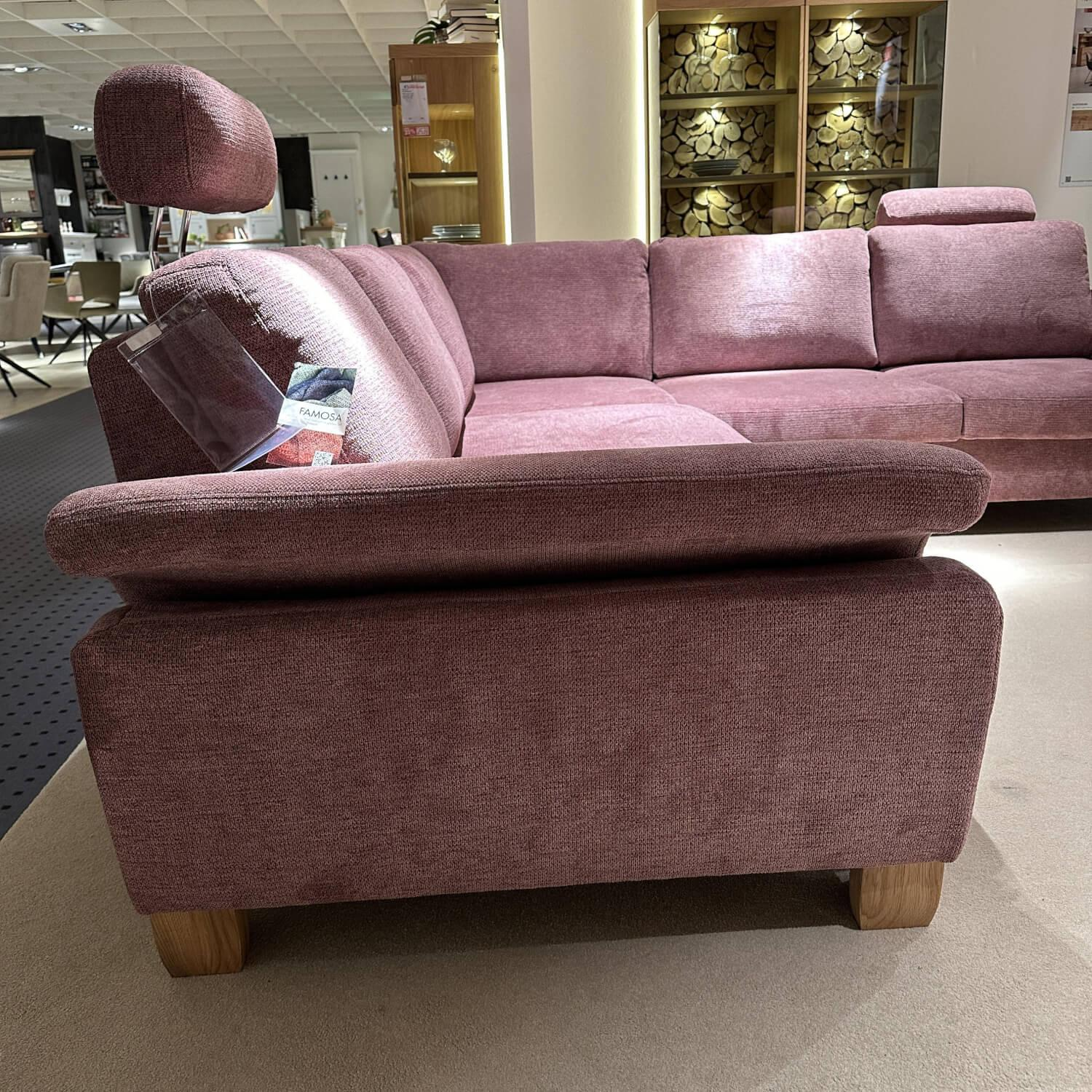 Systempolster - Ecksofa PP-LA21008 Stoff Famosa Wine Violett Gestell Holz Inklusive Kopfstütze Kissen - 9