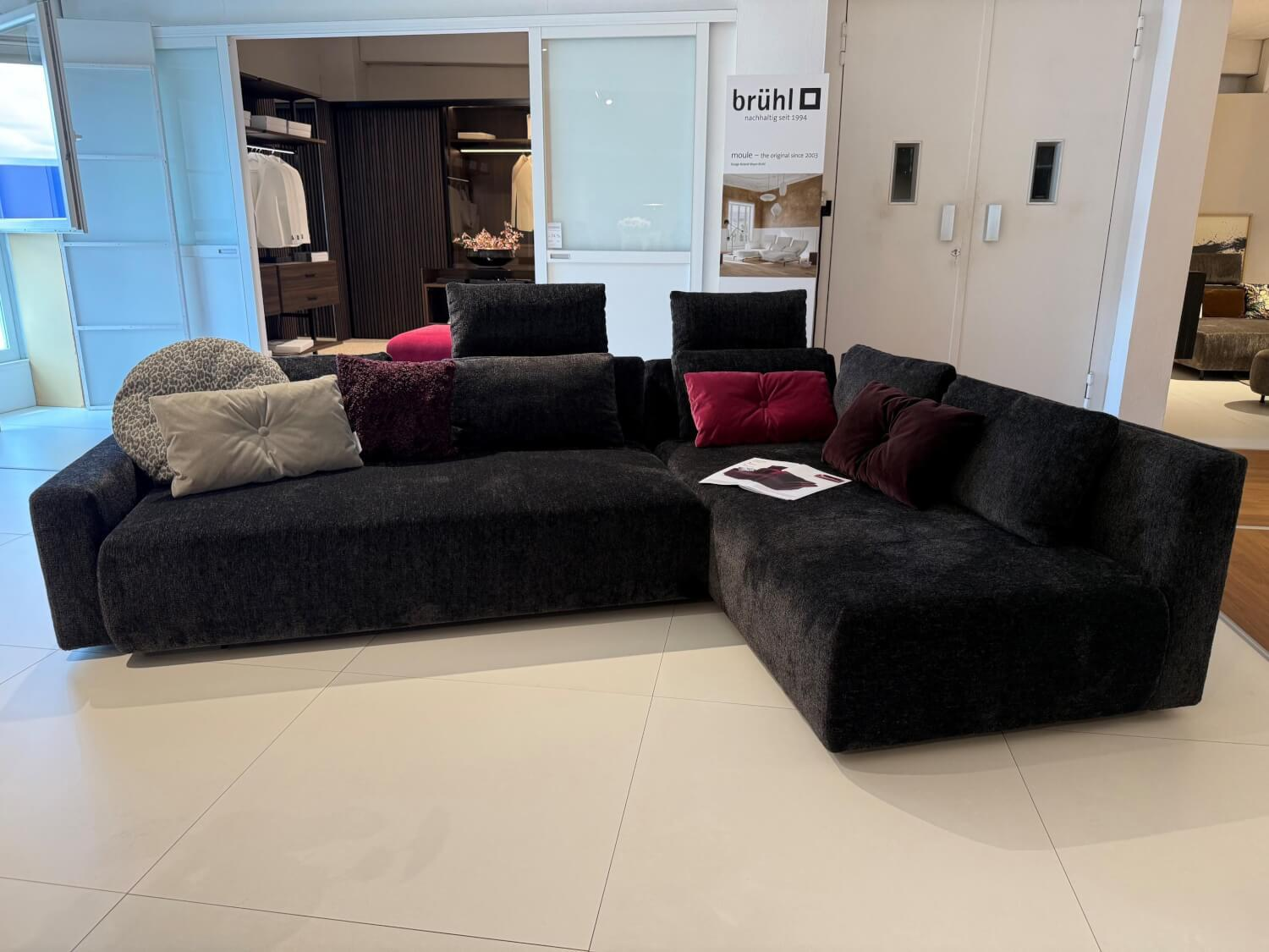 Brühl - Drehsofa Piano Large Stoff 4401 0098 mit Kissen und 2 Kopfstützen - 4