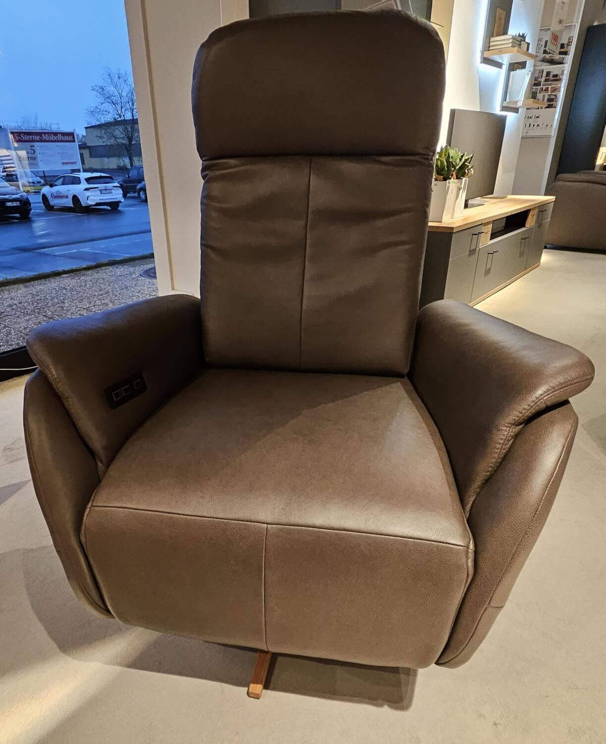 Mondo - Sessel Velutti Leder T Dunkel Braun mit elektrischen Verstellfunktionen - 5