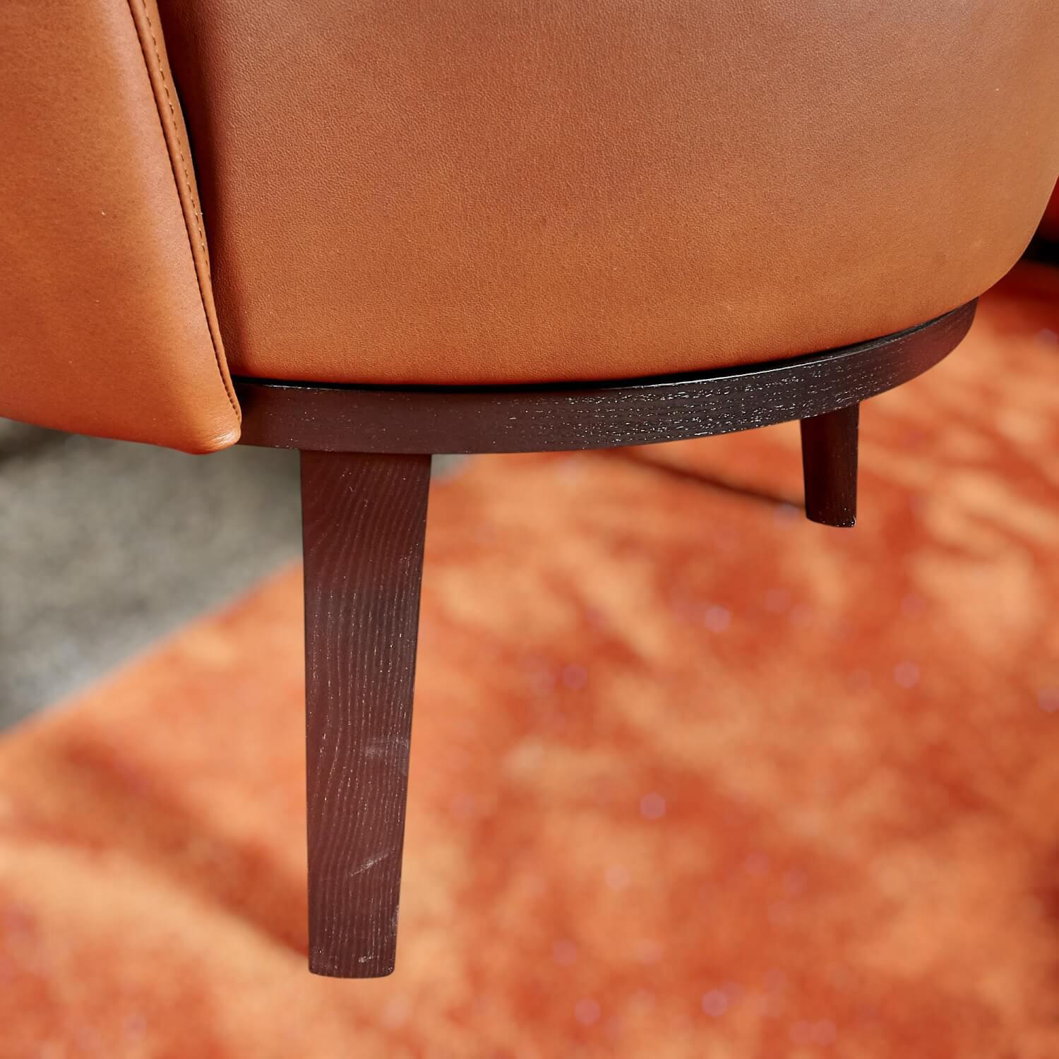 Bielefelder Werkstätten - Polo Cocktail Hochlehnsessel Leder Provence Braun mit Drehfunktion - 5