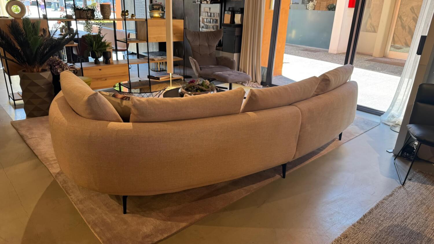 Walter Knoll - Sofa Maru Stoff Namib 7920 Moon Beige Gestell Matt Schwarz Pulverbeschichtet Inklusive Kissen - 5