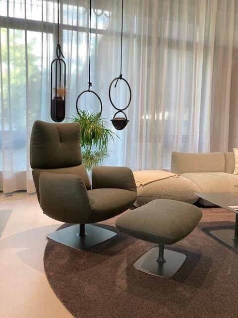 COR - Sessel Jalis Lounge Drehsessel Stoff 8303 mit mechanischer Kippmechanik und Hocker - 7