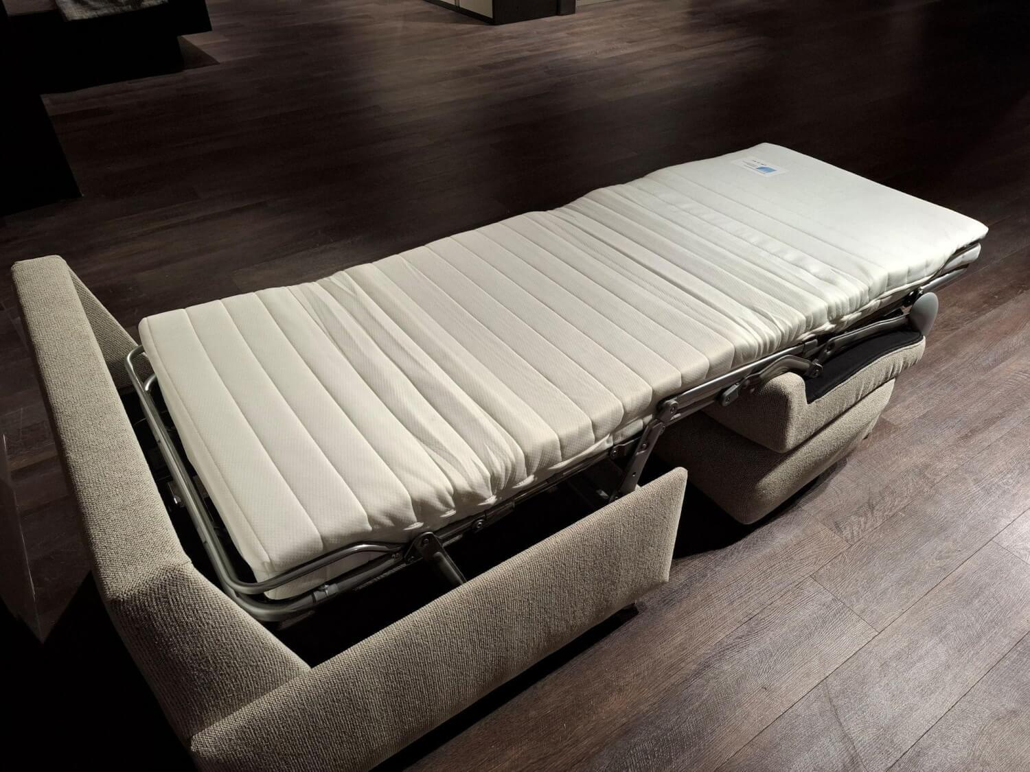 Bali - Schlafsessel Messina Stoff Beige Creme 8-2504 Metallfuß Chrom - 2