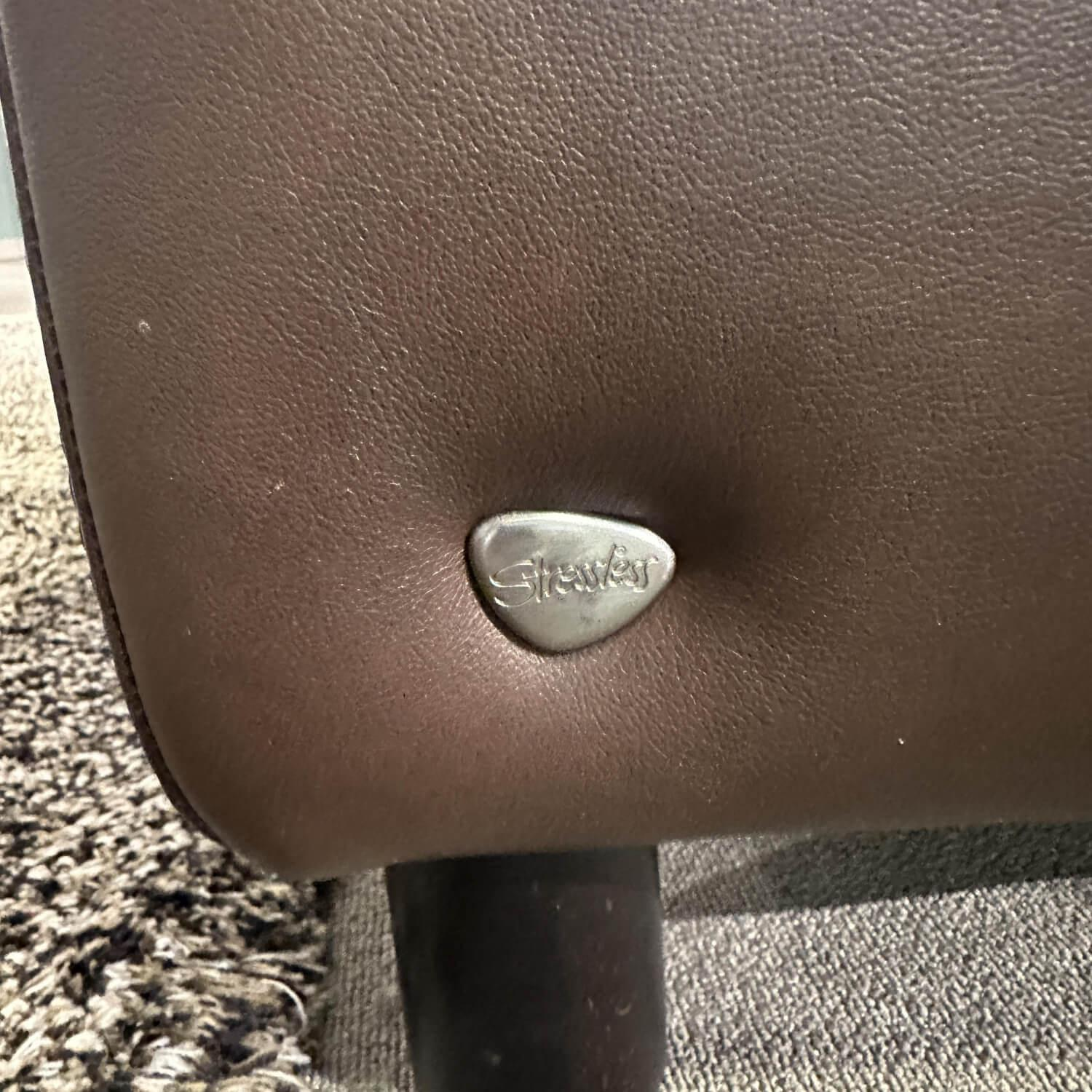 Stressless - Sofa Wave Bezug Leder Paloma Braun Holzfüße Schwarz Gebeizt - 3