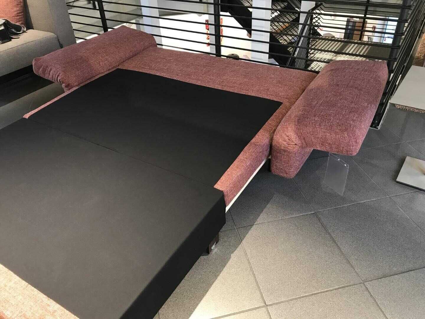 Franz Fertig - Schlafsofa Malou Stoff E 4183 Rot mit 2 Rückenkissen Füße Buche Moorbraun - 4