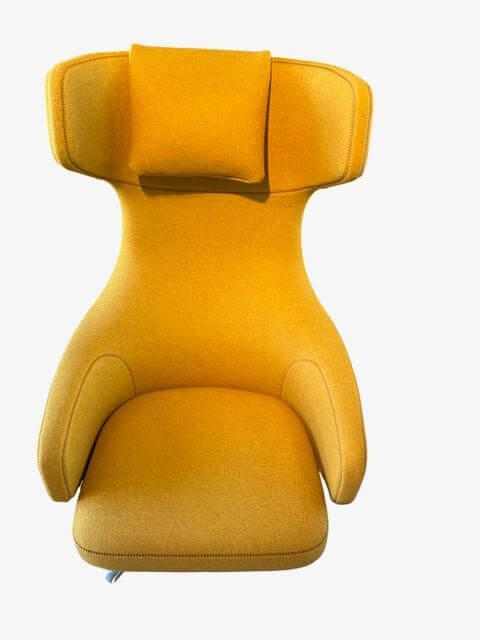 Vitra - Relaxsessel Grand Repos Stoff Cosy Rapsgelb mit Ottoman - 4