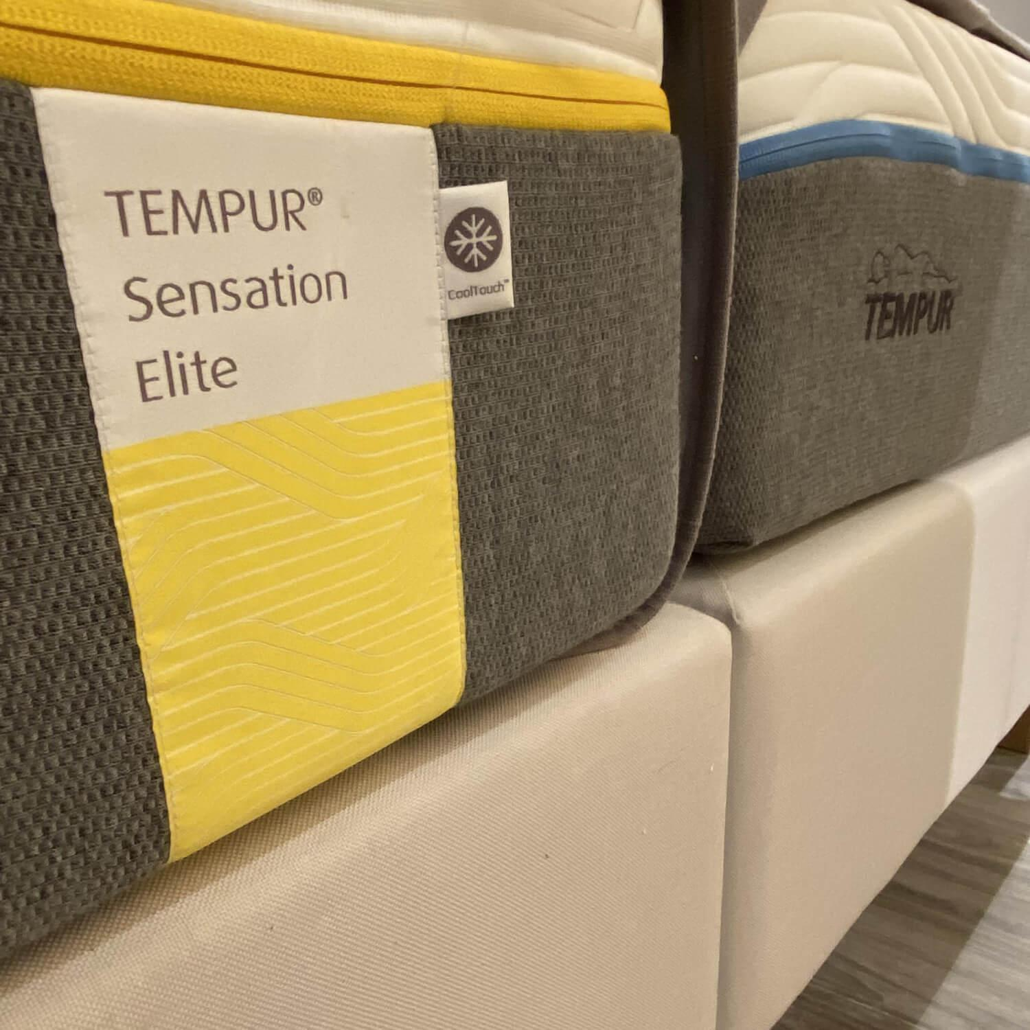 Tempur - Boxspringbett Flat Stoff White 9130 Weiß Eiche mit 2 Matratzen - 2