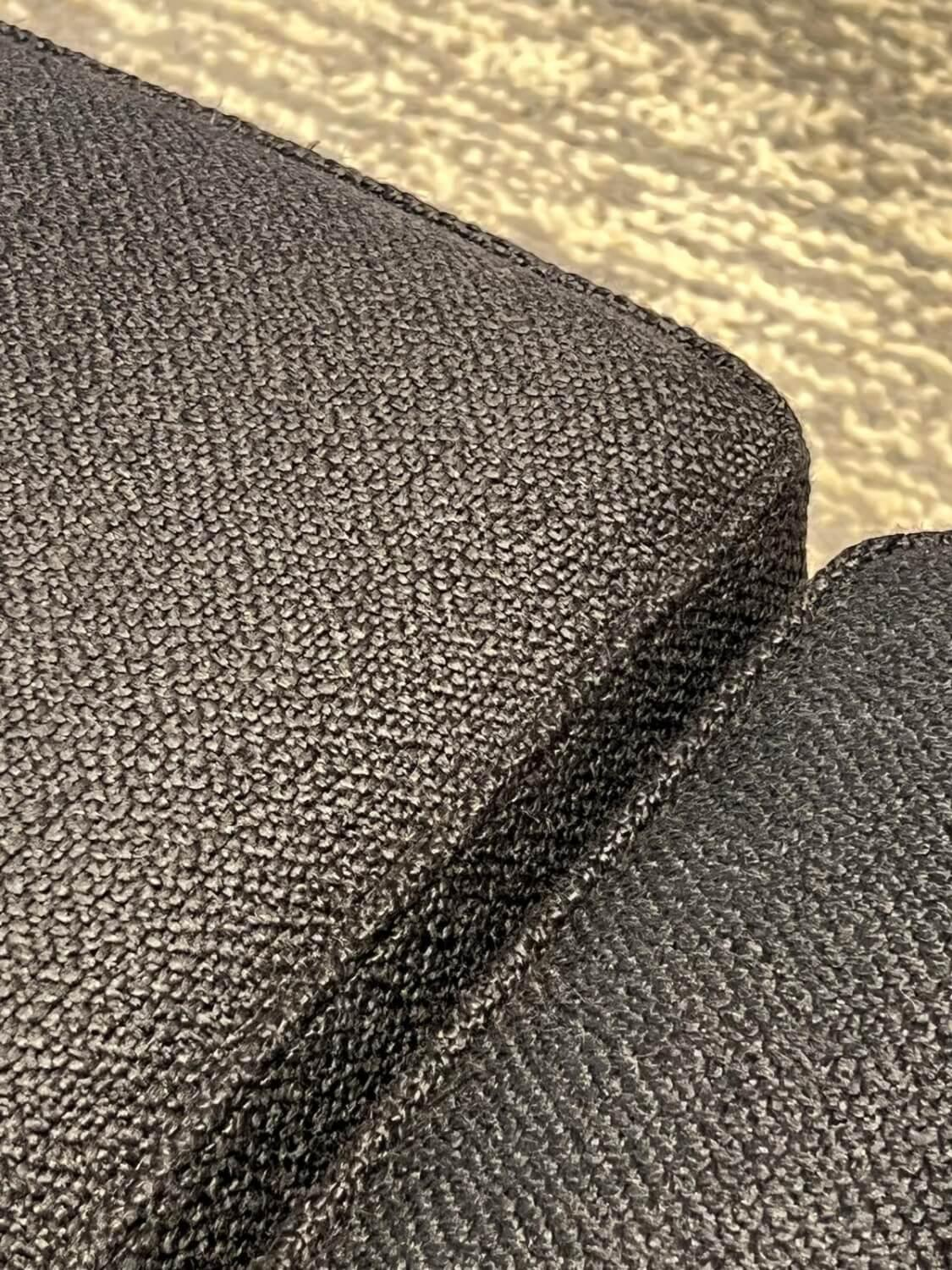 Minotti - Wohnlandschaft Dylan Stoff Ginza Col. 09 Nero Schwarz Basis Leder Nabuk Kufen Zinnfarbig - 7