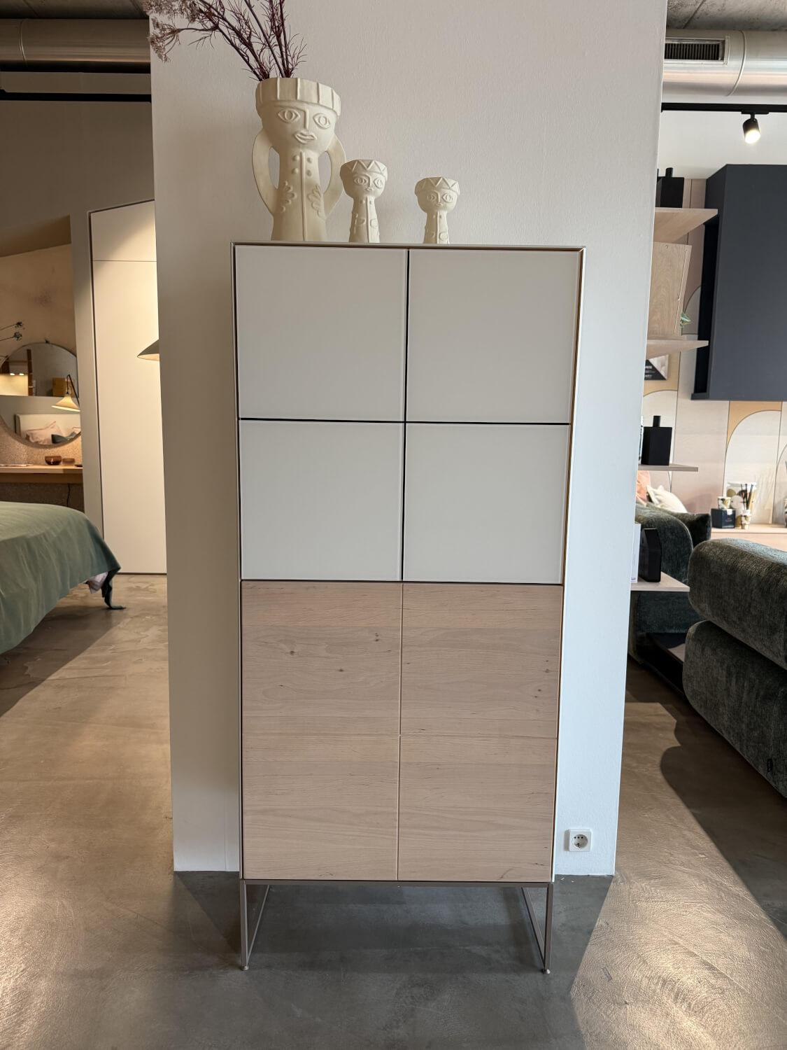 Team 7 - Highboard Cubus Pure Erle Weißöl Glas Naturweiß Matt Gestell Erdbraun - 4